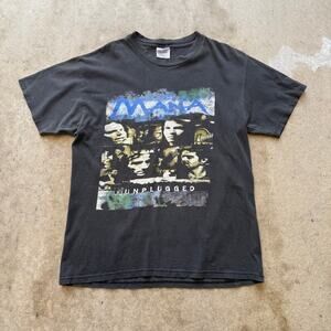 Vintage 1999 MTV Mana Unplugged Santana US Tour Black Concert Band Shirt Sz L